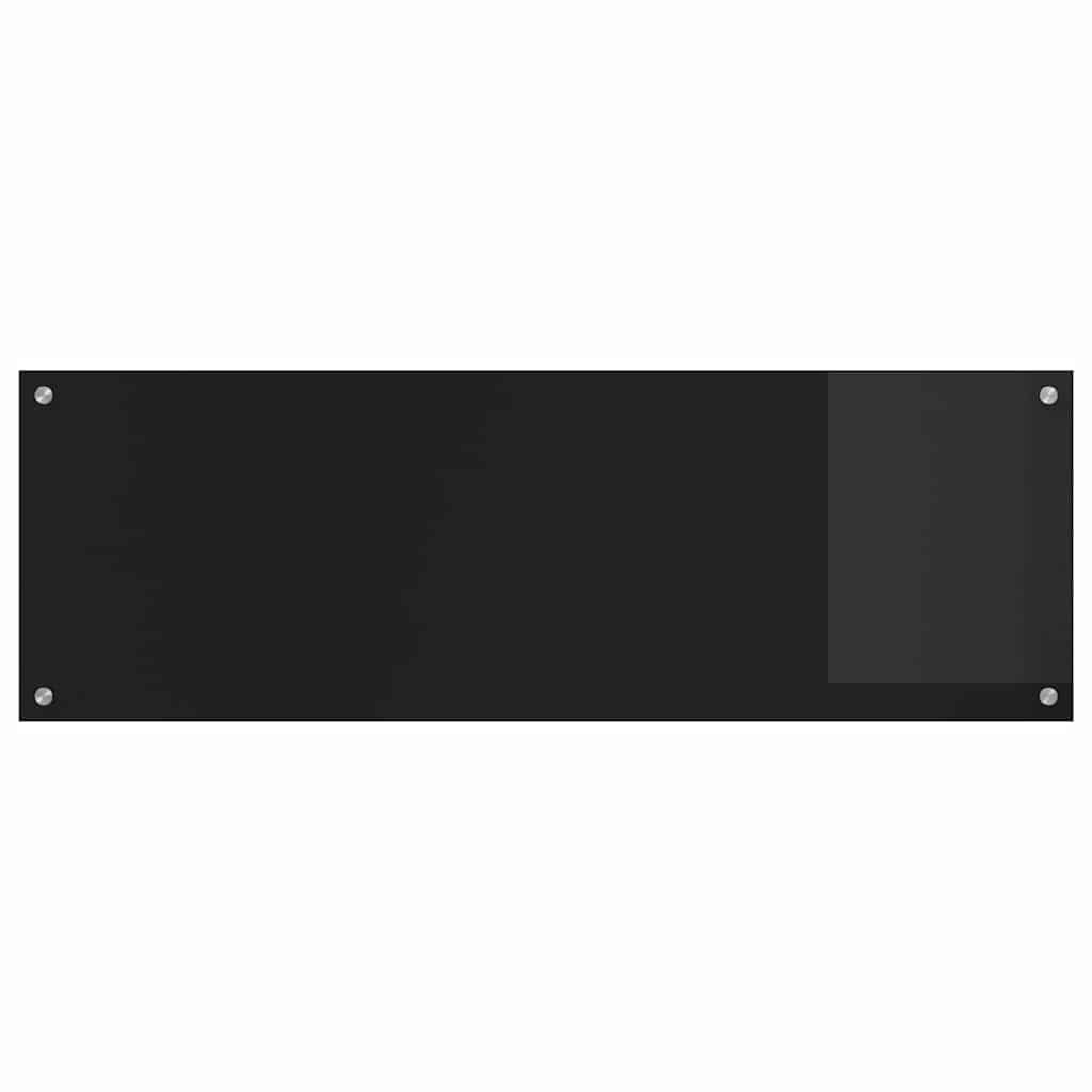 Kitchen Backsplash 2 pcs Black 120 x 40 cm Tempered Glass